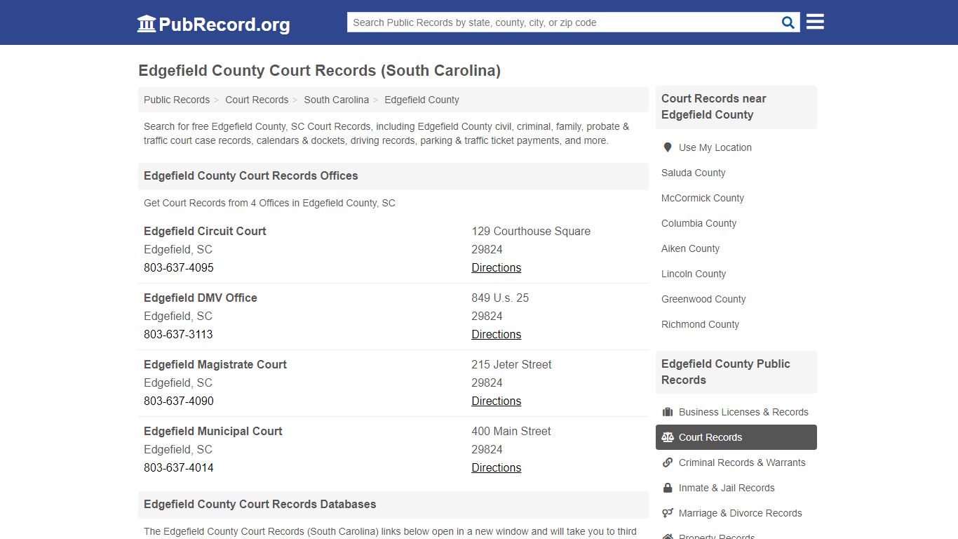 Edgefield County Court Records (South Carolina)