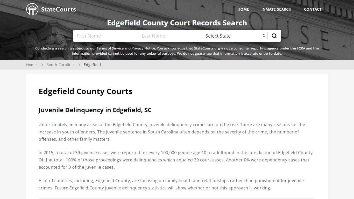 Edgefield County, SC Courts - Records & Cases - StateCourts